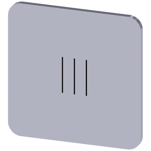 Labeling plate for gluing on enclosure, label size 22x22mm, silver label, black font, with graphic symbol: III