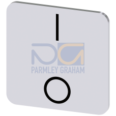 Labeling plate for gluing on enclosure, label size 22x22mm, silver label, black font, with graphic symbol: I O (one below the other)