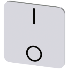Labeling plate for gluing on enclosure, label size 22x22mm, silver label, black font, with graphic symbol: I O (one below the other)