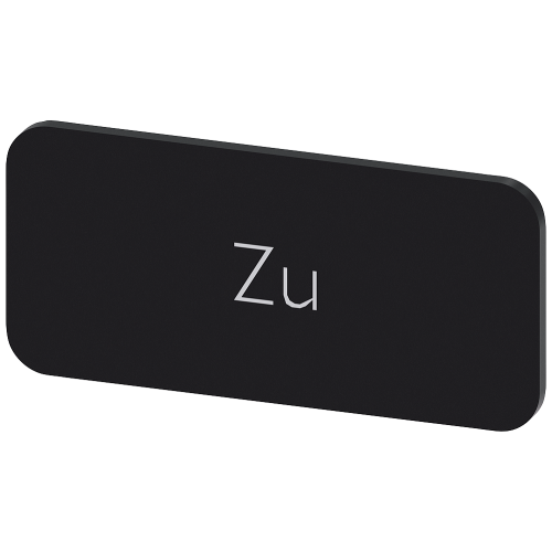 Labeling plate for snapping on or gluing to label holder, label size 12.5x27mm, black label, white font, with inscription: Close