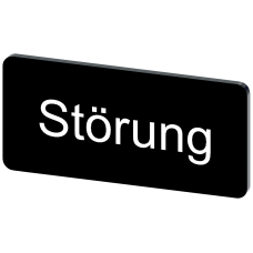 Labeling plate for snapping on or gluing to label holder, label size 12.5x27mm, black label, white f