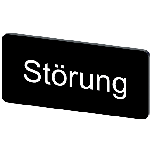 Labeling plate for snapping on or gluing to label holder, label size 12.5x27mm, black label, white f