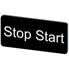 Labeling plate for snapping on or gluing to label holder, label size 12.5x27mm, black label, white f