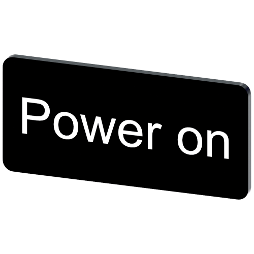 Labeling plate for snapping on or gluing to label holder, label size 12.5x27mm, black label, white f