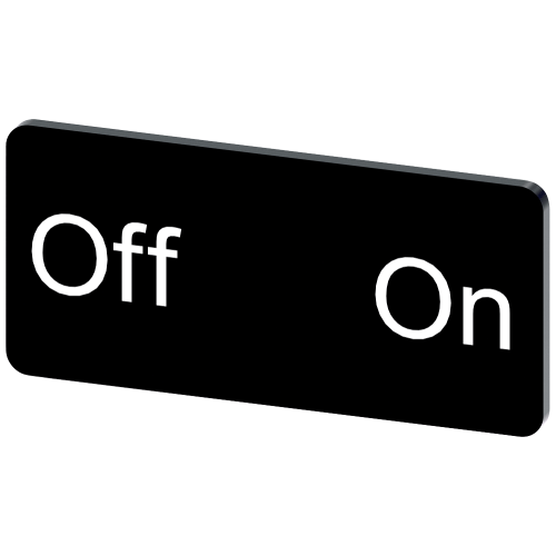 Labeling plate for snapping on or gluing to label holder, label size 12.5x27mm, black label, white f