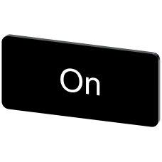 Labeling plate for snapping on or gluing to label holder, label size 12.5x27mm, black label, white f