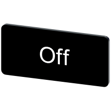 Labeling plate for snapping on or gluing to label holder, label size 12.5x27mm, black label, white f