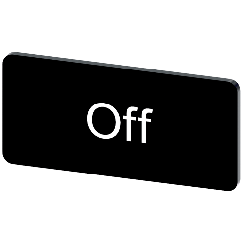 Labeling plate for snapping on or gluing to label holder, label size 12.5x27mm, black label, white f