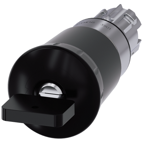 Mushroom pushbutton, 22 mm, round, metal, shiny, black, 40 mm, with CES lock, lock no. VL5, positive