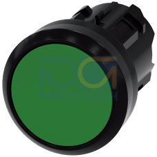 Pushbutton, 22 mm, round, plastic, green, pushbutton, flat momentary contact type, with laser labeling, symbol number according to, ISO 7000 or IEC...