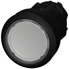 Clear - Plastic push button with flat button, momentary Contact