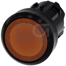 Illuminated pushbutton, 22 mm, round, plastic, amber, pushbutton, flat momentary contact type