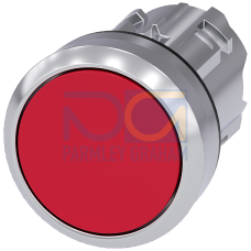 Pushbutton, 22 mm, round, metal, high gloss, red, button