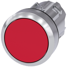 Pushbutton, 22 mm, round, metal, high gloss, red, button