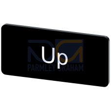 Labeling plate for snapping on or gluing to label holder, label size 12.5x27mm, black label, white f