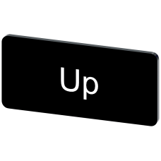 Labeling plate for snapping on or gluing to label holder, label size 12.5x27mm, black label, white f