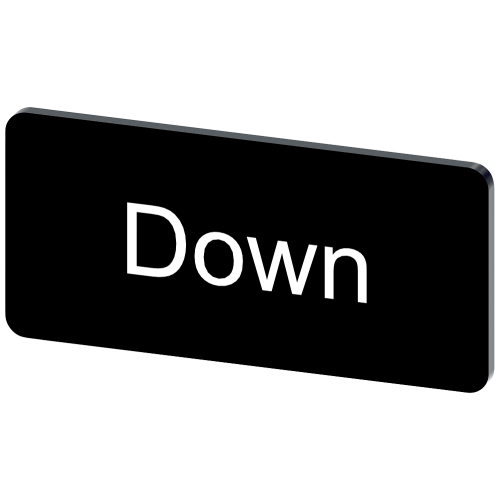 Labeling plate for snapping on or gluing to label holder, label size 12.5x27mm, black label, white f