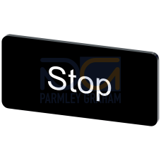 Labeling plate for snapping on or gluing to label holder, label size 12.5x27mm, black label, white f