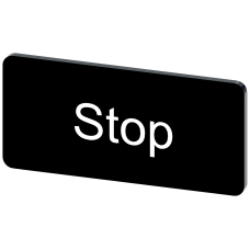 Labeling plate for snapping on or gluing to label holder, label size 12.5x27mm, black label, white f