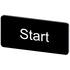 Labeling plate for snapping on or gluing to label holder, label size 12.5x27mm, black label, white f