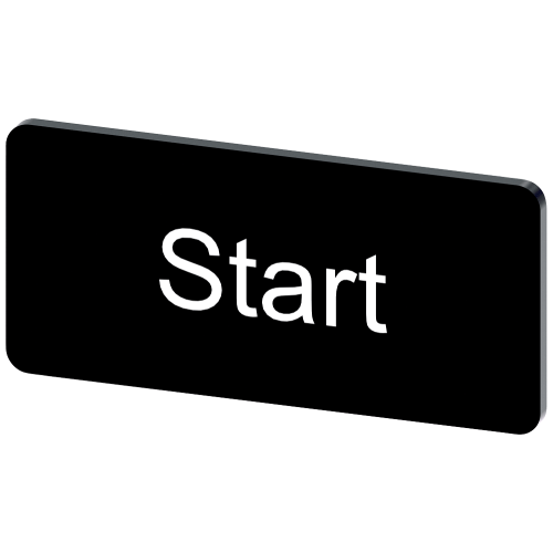 Labeling plate for snapping on or gluing to label holder, label size 12.5x27mm, black label, white f