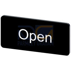 Labeling plate for snapping on or gluing to label holder, label size 12.5x27mm, black label, white f