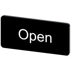 Labeling plate for snapping on or gluing to label holder, label size 12.5x27mm, black label, white f