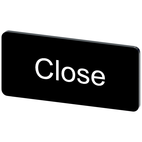 Labeling plate for snapping on or gluing to label holder, label size 12.5x27mm, black label, white f