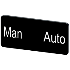 Labeling plate for snapping on or gluing to label holder, label size 12.5x27mm, black label, white f