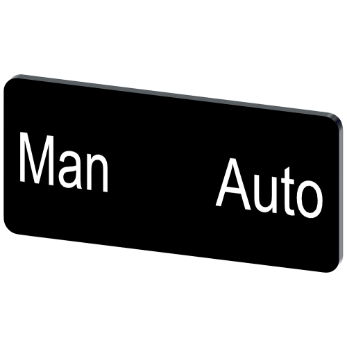 Labeling plate for snapping on or gluing to label holder, label size 12.5x27mm, black label, white f