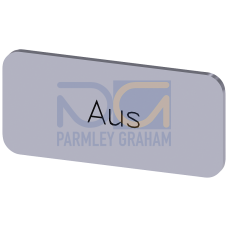 Labeling plate for snapping on or adhering to label holder, label size 12.5x27 mm, silver label, black font, with inscription: Off