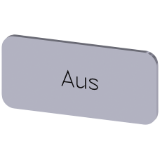 Labeling plate for snapping on or adhering to label holder, label size 12.5x27 mm, silver label, black font, with inscription: Off