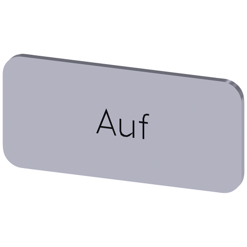 Labeling plate for snapping on or adhering to label holder, label size 12.5x27 mm, silver label, black font, with inscription: Up