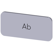 Labeling plate for snapping on or adhering to label holder, label size 12.5x27 mm, silver label, black font, with inscription: Down