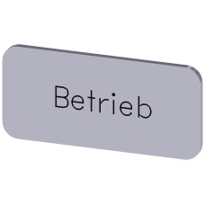 Labeling plate for snapping on or adhering to label holder, label size 12.5x27 mm, silver label, black font, with inscription: Operation