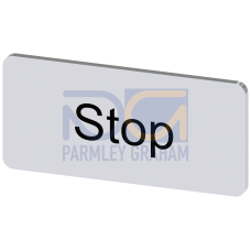 Labeling plate for snapping on or gluing to label holder, label size 12.5x27mm, silver label, black