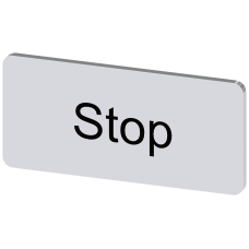 Labeling plate for snapping on or gluing to label holder, label size 12.5x27mm, silver label, black