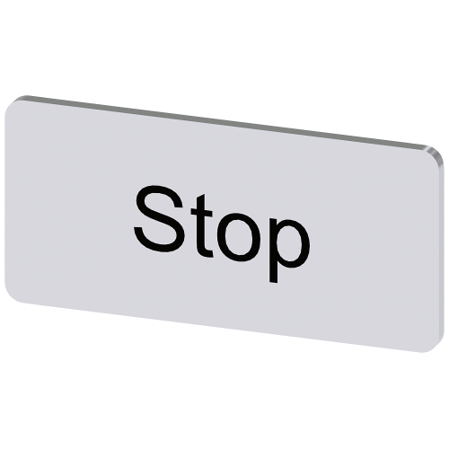 Labeling plate for snapping on or gluing to label holder, label size 12.5x27mm, silver label, black