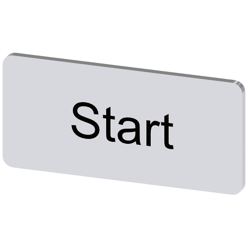 Labeling plate for snapping on or gluing to label holder, label size 12.5x27mm, silver label, black