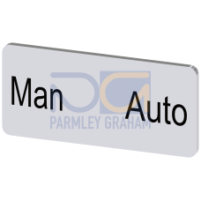 Labeling plate for snapping on or gluing to label holder, label size 12.5x27mm, silver label, black