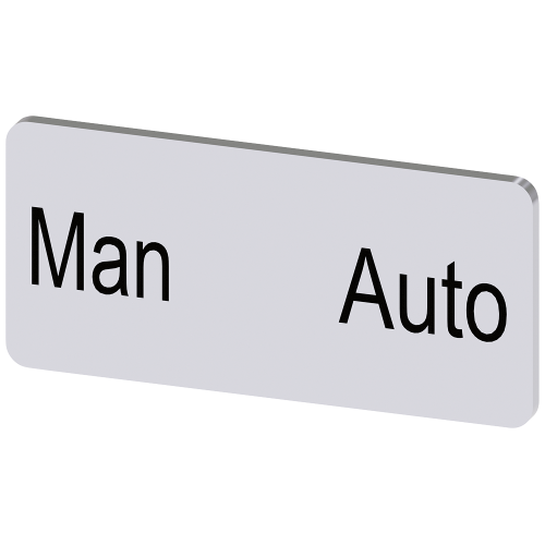 Labeling plate for snapping on or gluing to label holder, label size 12.5x27mm, silver label, black