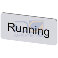 Labeling plate for snapping on or gluing to label holder, label size 12.5x27mm, silver label, black