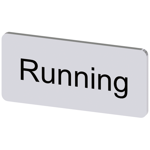 Labeling plate for snapping on or gluing to label holder, label size 12.5x27mm, silver label, black