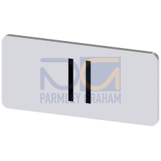 Labeling plate for snapping on or gluing to label holder, label size 12.5x27mm, silver label, black