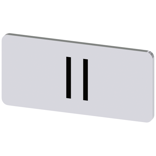 Labeling plate for snapping on or gluing to label holder, label size 12.5x27mm, silver label, black