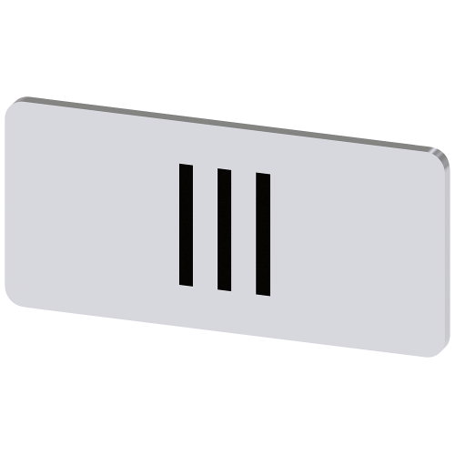 Labeling plate for snapping on or gluing to label holder, label size 12.5x27mm, silver label, black