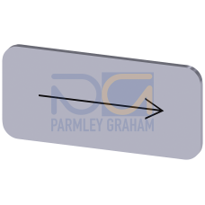 Labeling plate 12.5 x 27 mm, silver-colored label, icon: Arrow pointing to the right