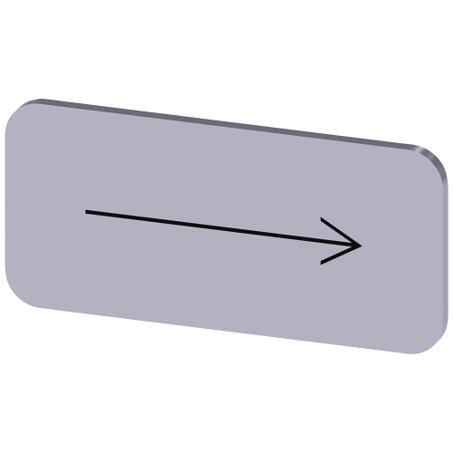 Labeling plate 12.5 x 27 mm, silver-colored label, icon: Arrow pointing to the right