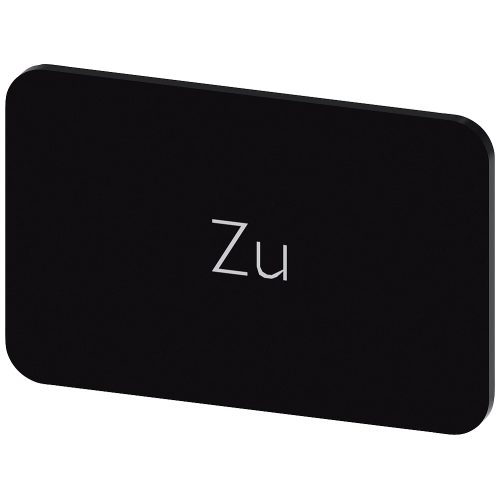 Labeling plate for snapping on or gluing on label holder, Label size 17.5 x 27 mm, black label, white font, with inscription: Close