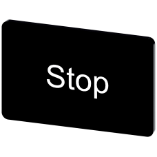 Labeling plate for snapping on or gluing on label holder, Label size 17.5 x 27 mm, black label, whit